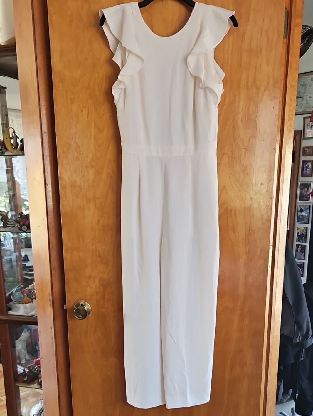 J Crew Cream Ruffle-Sleeve Jumpsuit